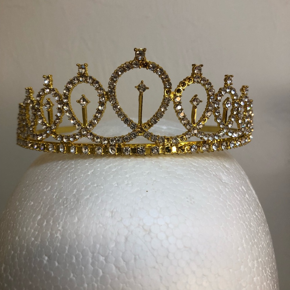 Gold Crystal Tiara Crown